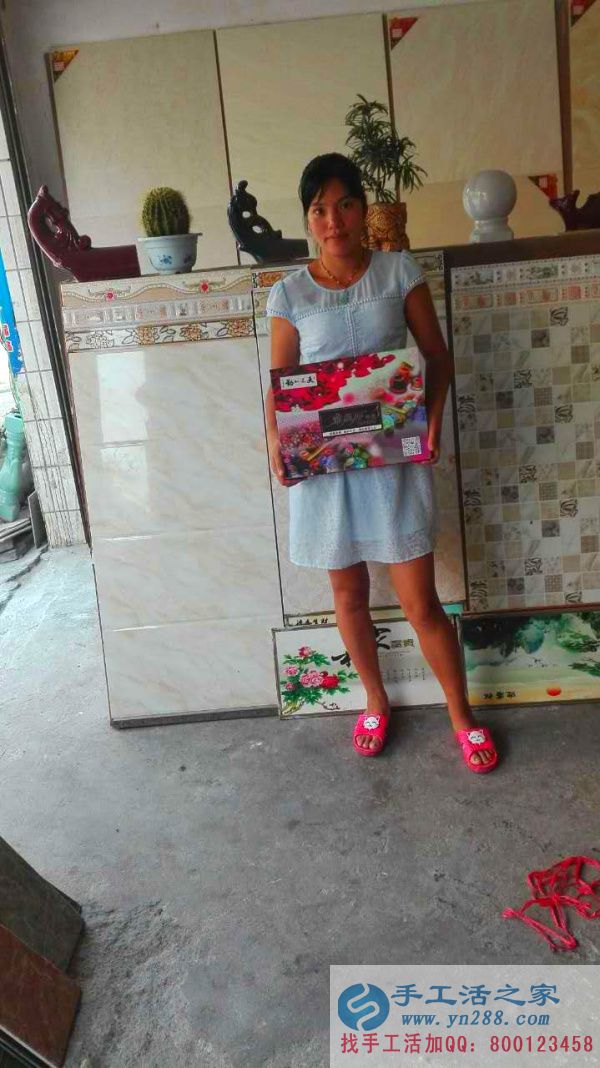 廣西玉林全州縣蔣女士找到不收押金不收保證金不收訂單費(fèi)的串珠繡手工活 蔣女士