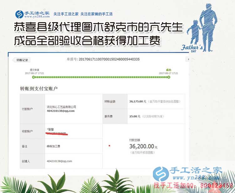  16326元到36200元只用了十四天，代理亢先生是怎樣做珠繡手工活外發(fā)加工創(chuàng)業(yè)賺錢？