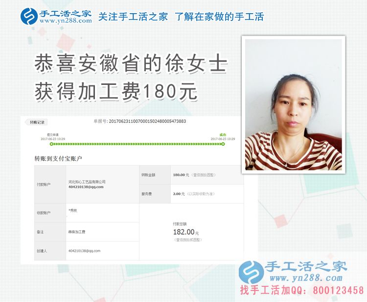 中年女子在丈夫的幫助下開始了第二份事業(yè)，安徽徐女士兼職做手工活賺錢