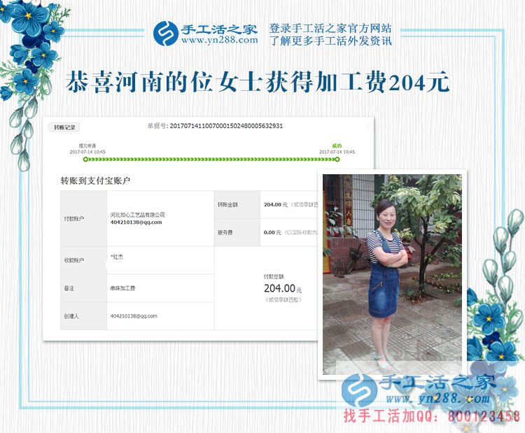 無怨無悔的付出，河南家庭主婦位女士的兼職手工賺錢貼補家用(圖1)