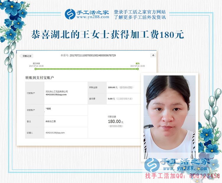 不忘相約，湖北的王女士堅持下班后做手工活賺錢(圖1)
