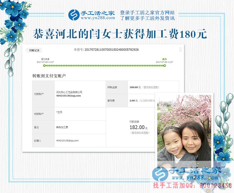 送給女兒的禮物，河北邯鄲閆女士做手工活兼職賺錢之外(圖1)