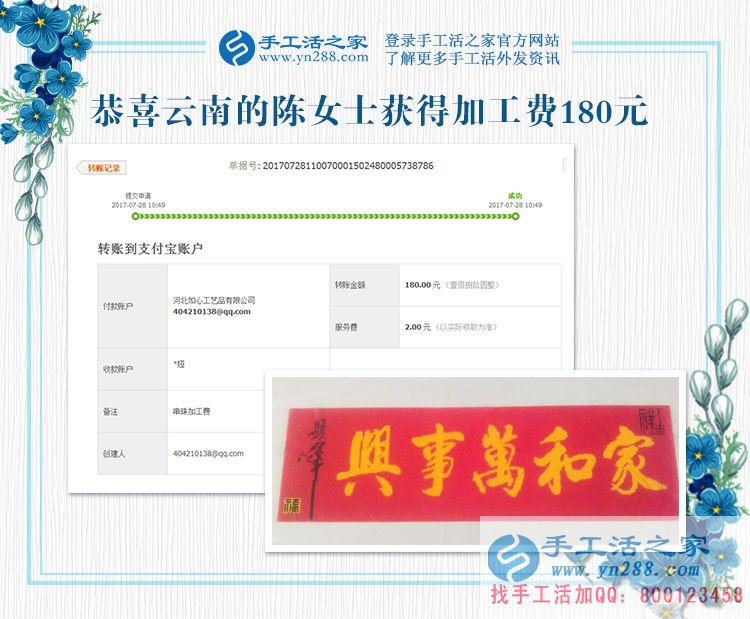 開服裝店的云南陳女士，堅持做手工活賺錢，收益很好(圖1)
