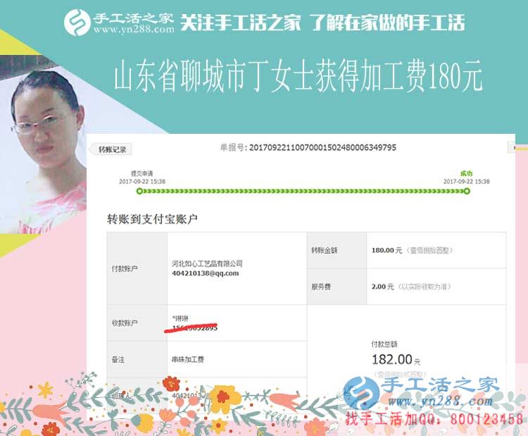 小店的生意好，手工活的收入高，山東聊城丁女士堅(jiān)持夜里做手工活賺錢(圖1)