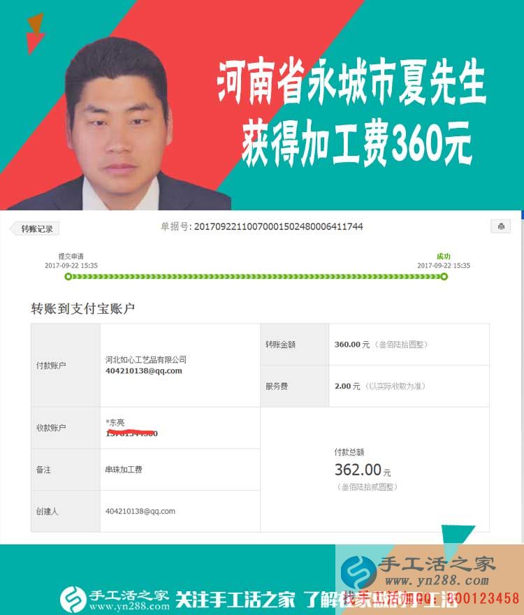 先從個人加工做起，再到組織人加工，河南永城夏先生下定決心要好好做手工活事業(yè)(圖1)