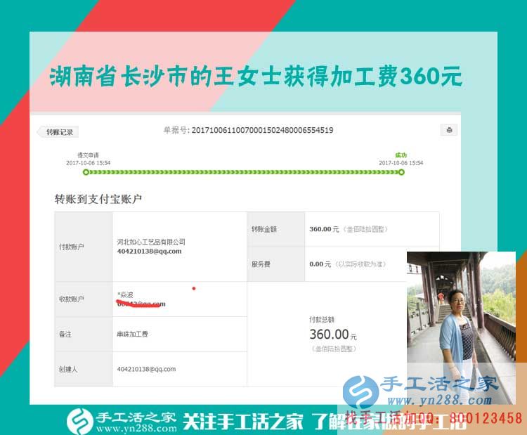帶著全家去旅游,湖南長(zhǎng)沙王女士用一個(gè)個(gè)手工活加工費(fèi)360元營(yíng)造出讓人羨慕的幸福生活(圖1)