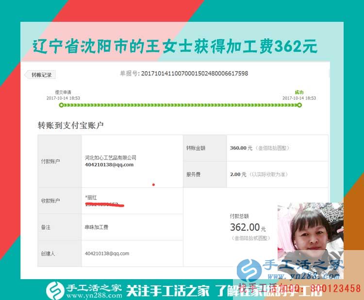 彌補生意不賺錢的狀況，遼寧沈陽的王女士說，開店之余做串珠手工老賺錢了(圖1)