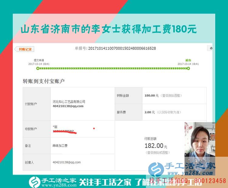我要掙錢！山東濟南上班族李女士下班后堅持珠繡畫手工活兼職(圖1)