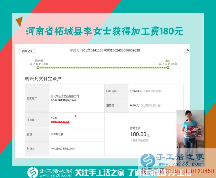 與男友合開生意，河南拓城李女士休息時(shí)做手工活兼職再掙一份錢(圖1)
