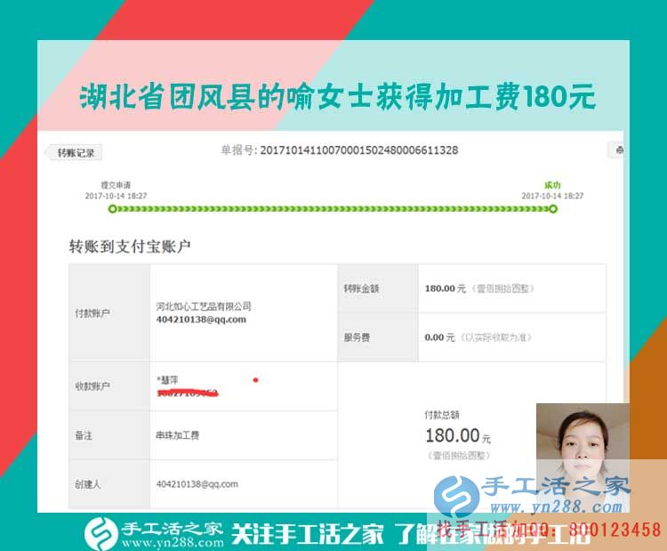 小護(hù)士休息時(shí)間長(zhǎng)，湖北團(tuán)風(fēng)縣喻女士在家做珠繡手工活兼職賺錢(圖1)