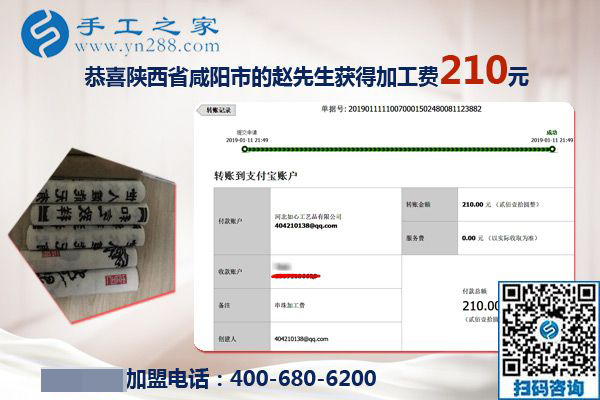 摸爬滾打后選擇手工之家，陜西咸陽趙先生看好珠繡手工活加盟項(xiàng)目