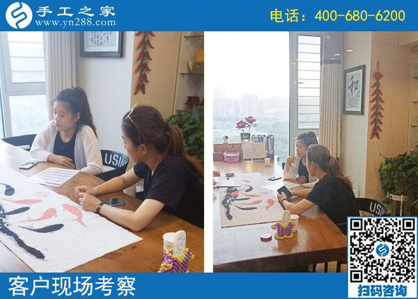 適合婦女在家做的手工活，這兩位女士選擇手工之家勵志珠(圖1)