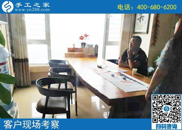 8月5日，把手工活帶回家做，外發(fā)手工活勵志珠珠繡是個好選擇，手工之家接待考察加工客戶剪影