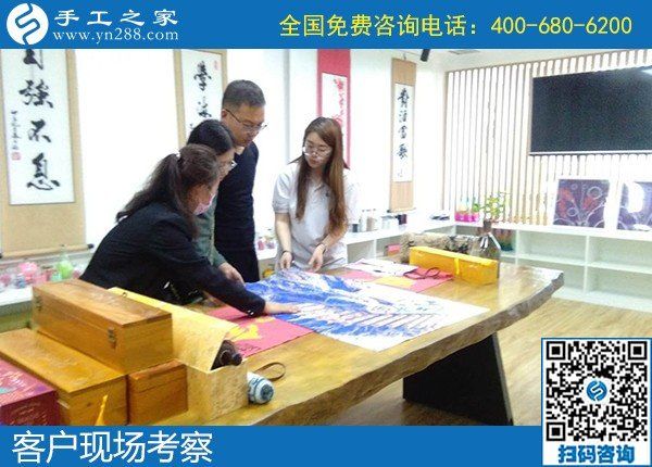 5月6日，代理手工活加工項(xiàng)目，正規(guī)外發(fā)手工活來料加工，選正規(guī)手工活勵(lì)志珠珠繡，手工之家接待考察合作加工客戶剪影