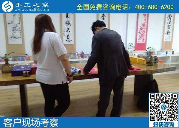 5月6日，代理手工活加工項(xiàng)目，正規(guī)外發(fā)手工活來料加工，選正規(guī)手工活勵(lì)志珠珠繡，手工之家接待考察合作加工客戶剪影