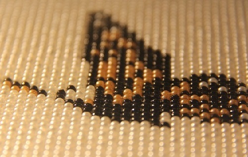 7月2日，純手工活代加工，網(wǎng)上接手工活的平臺，適合家庭就業(yè)創(chuàng)業(yè)的是手工之家的珠繡串珠手工，圖為勵志珠珠繡手工產(chǎn)品細節(jié)剪影