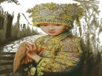 《苗族少女》民族風(fēng)系列，勵志珠珠繡純手工圖紙及成品
